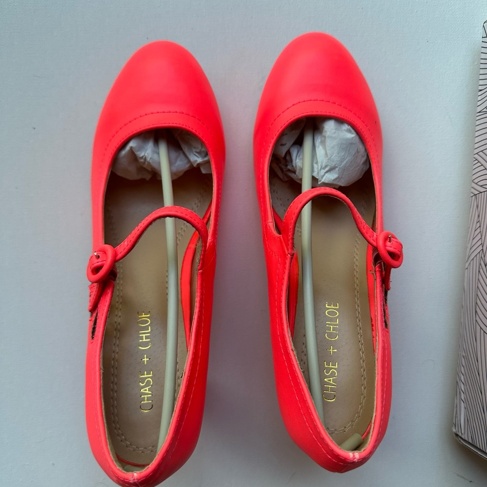 Brand new neon pink Mary Jane pumps.